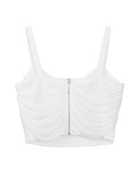 Sexy Mesh Ruched Sweetheart Neck Padded Cami Top