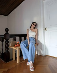 【Den!m LITE】Lightweight Soft Denim Pleated Straight Leg Pants