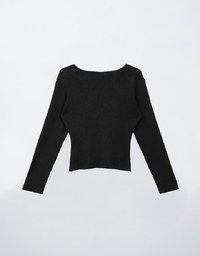 Front Hollow Out Button Up Knitted Top