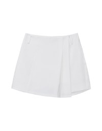 High Waist Plain Pleated Skort