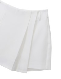 High Waist Plain Pleated Skort