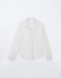 Heart Shape Embossed Button Down Long Sleeve Collared Blouse