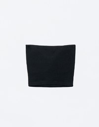 Air Space Logo Embroidered Ribbed Cropped Padded Tube Top