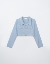 Lightweight Constrast Stitching Button Up Jacket