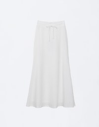 Embossed Knit Drawstring Waist Maxi Skirt