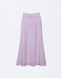 Embossed Knit Drawstring Waist Maxi Skirt