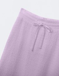 Embossed Knit Drawstring Waist Maxi Skirt