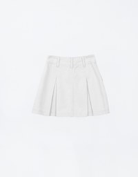 Pleated A Line Jeans Denim Mini Skirt