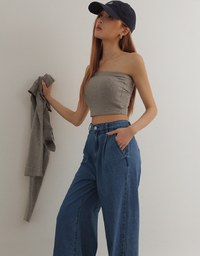 【Den!m LITE】Lightweight Soft Denim Pleated Straight Leg Pants