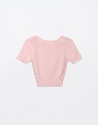 Air Space Logo Embroidered U Neck Knit Cropped Top