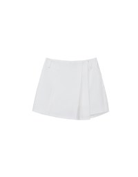 High Waist Plain Pleated Skort