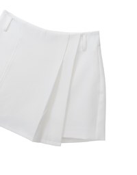 High Waist Plain Pleated Skort