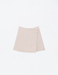 Asymmetric Front Side Button Skort