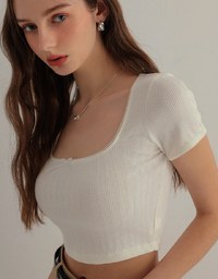 Lace Trim Bowknot Cropped Top