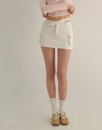 2 Way High Waist Jeans Denim Mini Skirt (with Belt)