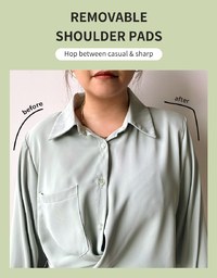 Basic Versatile Anti-Wrinkle Iron Free Blouse Shirt  (With Detachable Shoulder Pads)