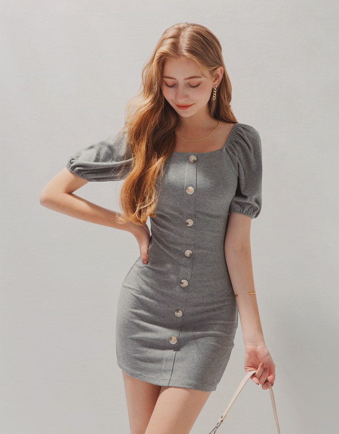 Buttoned shop bodycon dress