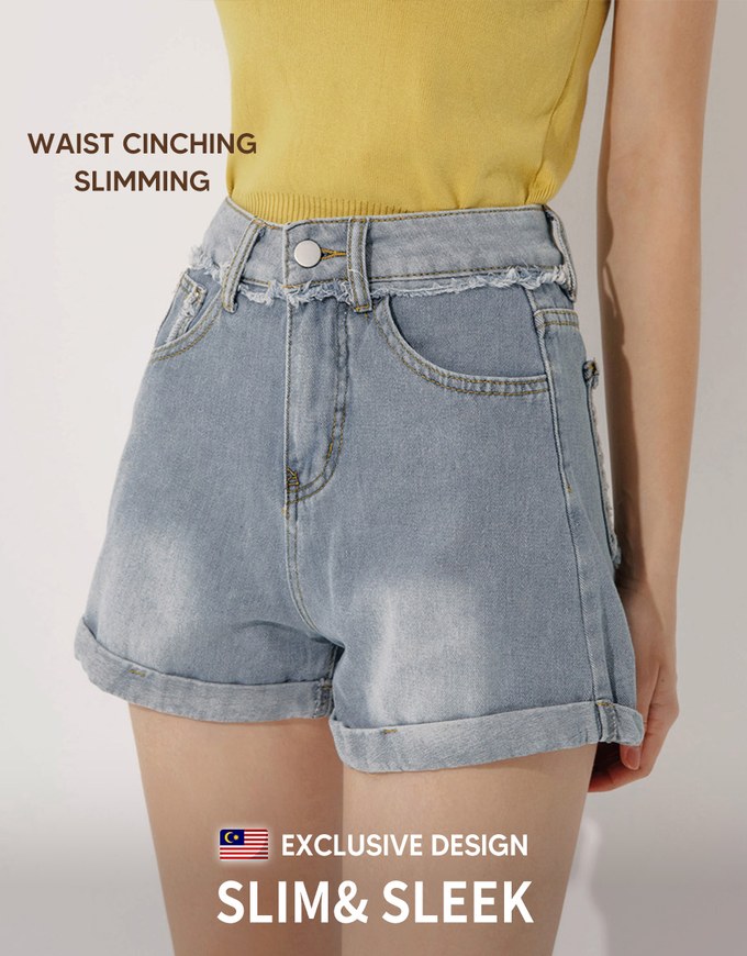 Slimming denim shorts online